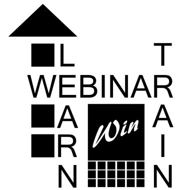 Black and white webinar icon clipart