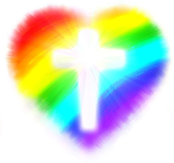Rainbow heart of love — Stock Photo, Image