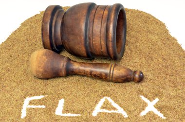 Flax Seed With Mortar and Pestle clipart