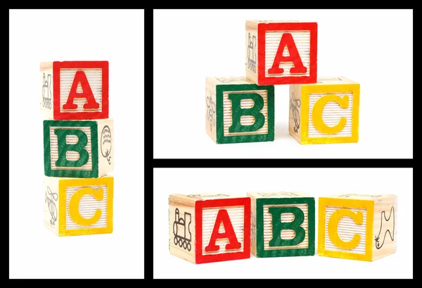 Wooden Alphabet Blocks-ABC — Stock Photo, Image