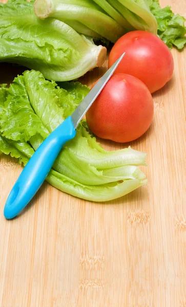 stock image Prepared vegetables with Lettuce and Tomato