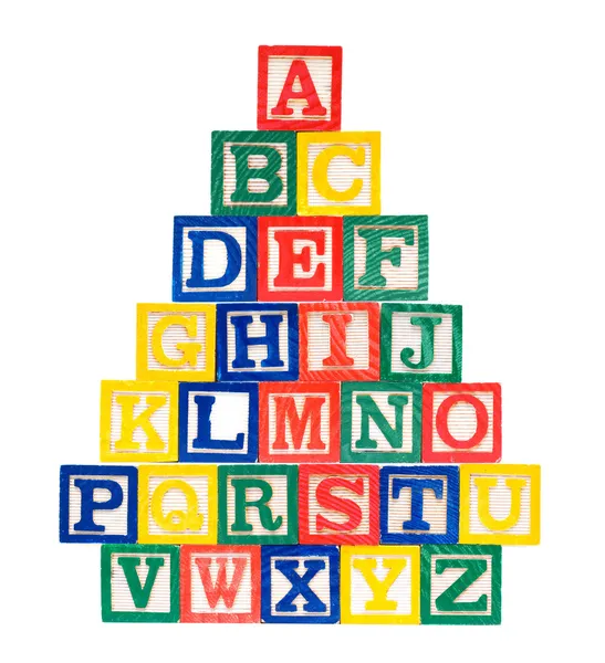 Klocki drewniane alfabet — Zdjęcie stockowe
