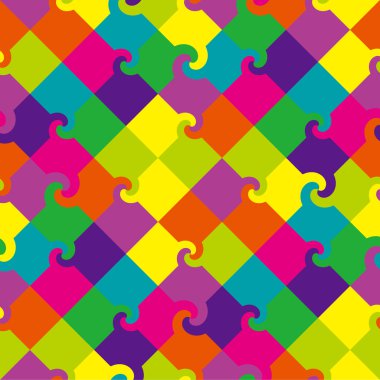 Multicolor swirl squares pattern clipart