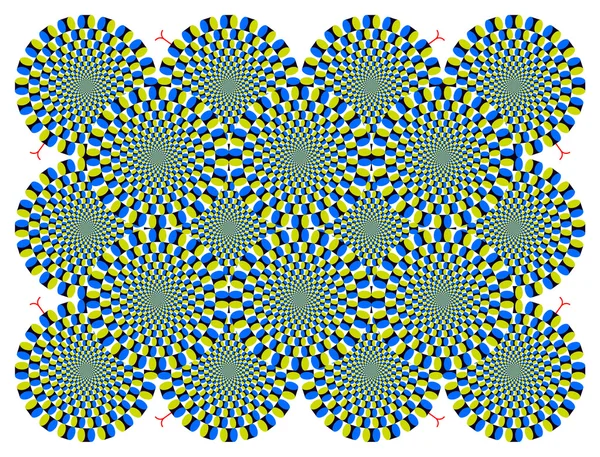 Ciclo ottico di rotazione dell'illusione vettoriale con serpente (EPS ) — Vettoriale Stock