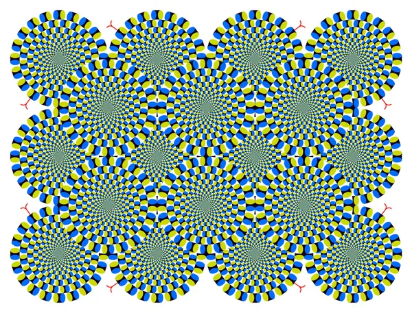 Vector optisk illusion spinn cykel med ormliknande (EPS) — Stock vektor