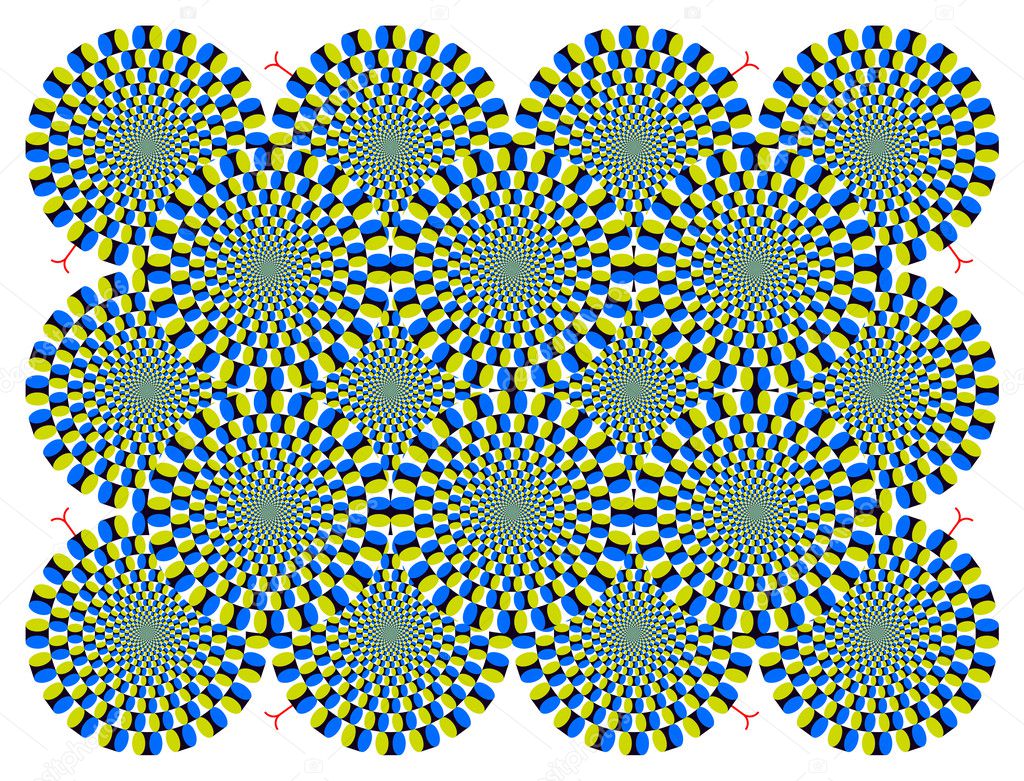 Vector Optical illusion Spin Cycle with snakelike (EPS)