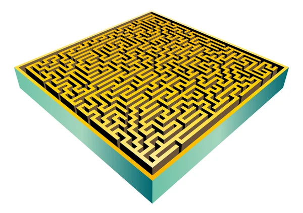 3D maze isolated — Stock Vector