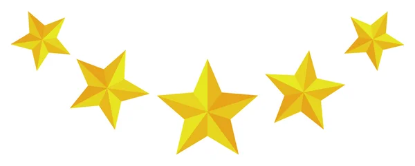 Vector Cinco estrellas aisladas sobre fondo blanco — Vector de stock