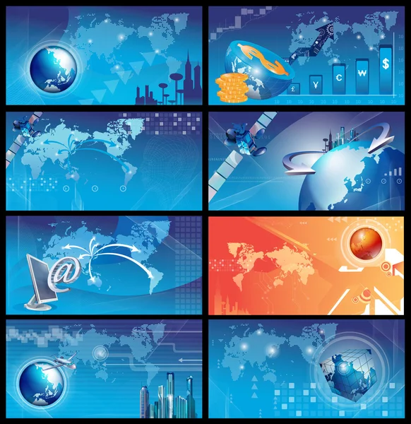 Entreprises et technologies des communications financières — Image vectorielle