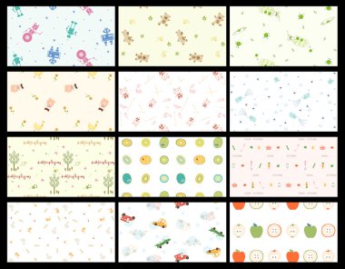 Cartoon children painting pattern clipart