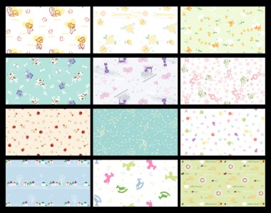 Cartoon children painting pattern clipart