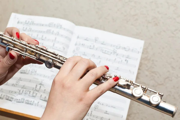 Flauta en mano — Foto de Stock