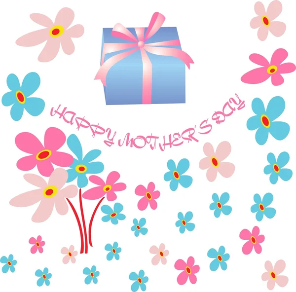 Tle kwiatów i karty dzień matki — Wektor stockowy