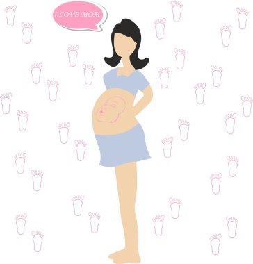 Silhouette of pregnant woman,mother's day clipart