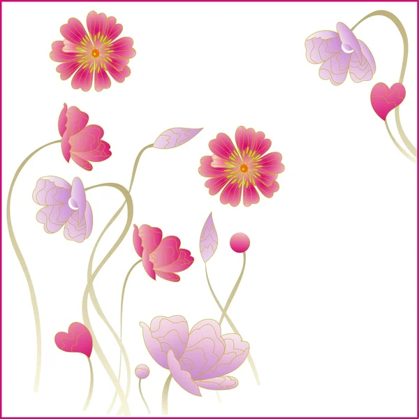 花グリーティングカード — ストックベクタ