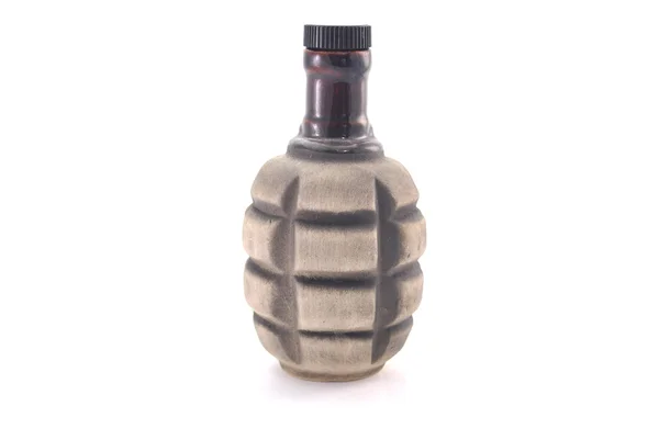 stock image Clay bottle in the form of grenades without handle