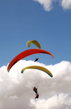 Exercise of the sky Paragliders in Prilep, Macedonia clipart
