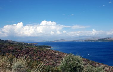 Landscape of the island of Corfu, Greece clipart