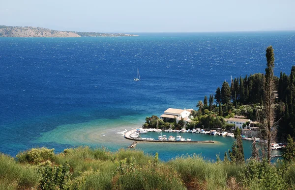 Landschap van het eiland van corfu, Griekenland Stockfoto