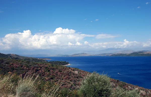 Landschap van het eiland van corfu, Griekenland Rechtenvrije Stockafbeeldingen