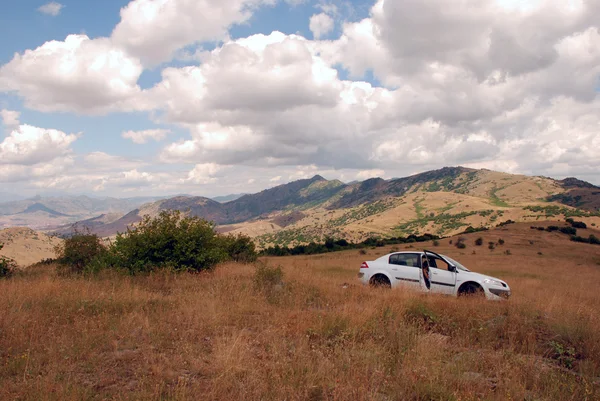 stock image Car of the mountain. Landscape of Macedonia.