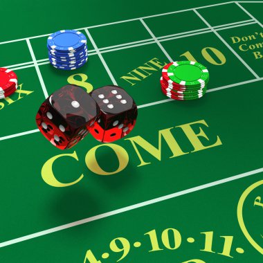 Shooting craps with bets on table clipart