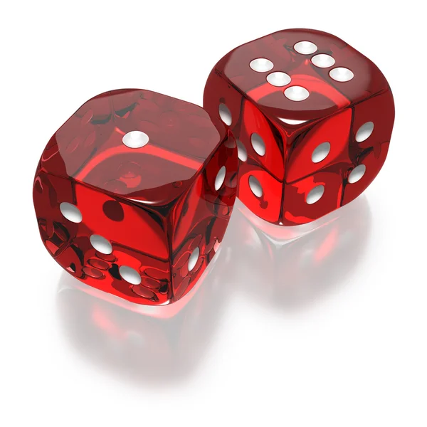 Shooting craps or dice on white background — Stock Photo, Image