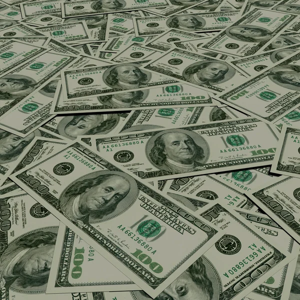 Perspektif arka plan olarak yüz doları Amerikan banknotlar — Stok fotoğraf