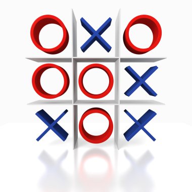 Tick Tack Toe on a white background clipart