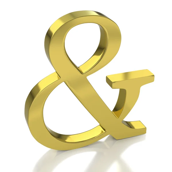 Shiny Gold Ampersand AND Symbol — Stock Photo, Image