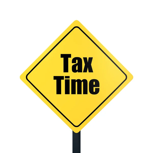 Traffic sign with tax time warning — Stock Photo, Image