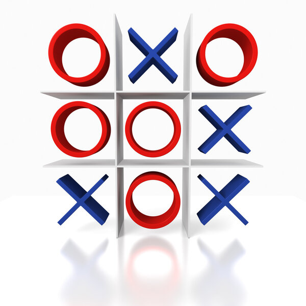 Tick Tack Toe on a white background