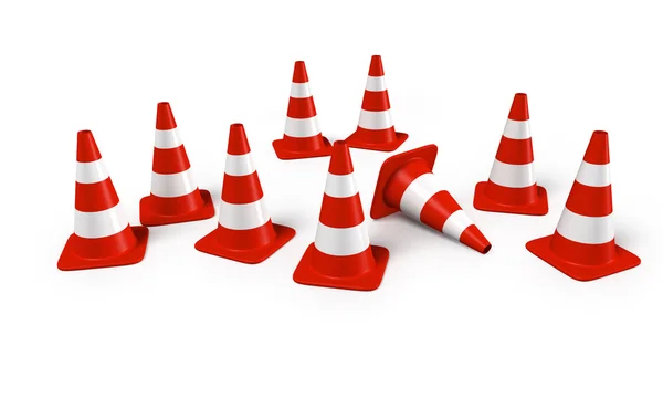Grupo de cones de tráfego — Fotografia de Stock