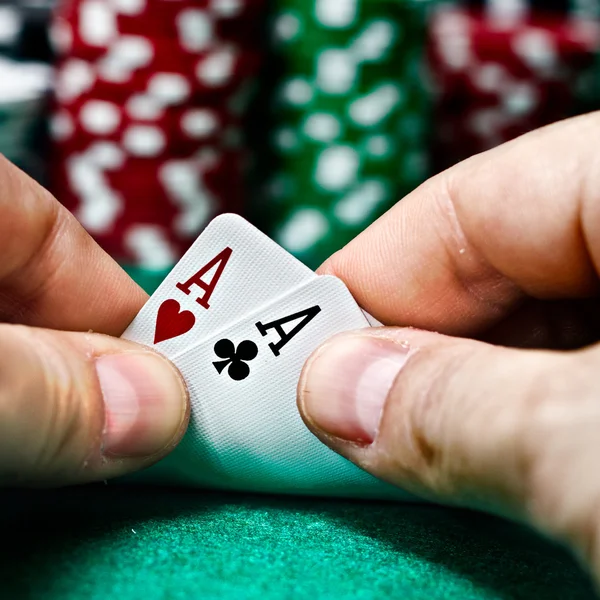 Par de ases de poker — Foto de Stock