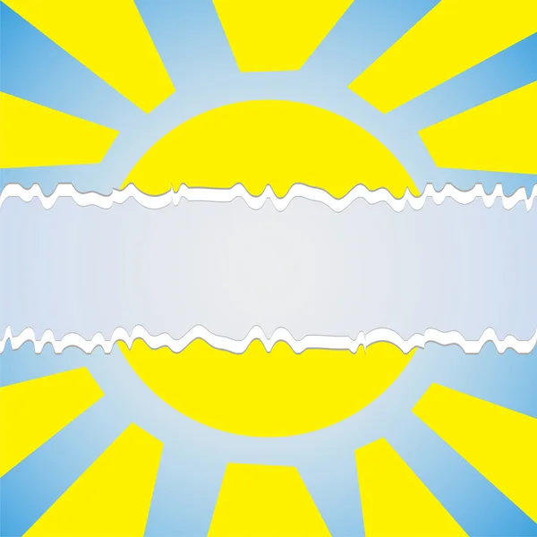 El sol sobre un fondo azul.vector ilustración . — Vector de stock
