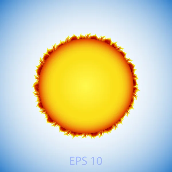 蓝色背景上的抽象太阳. — 图库矢量图片