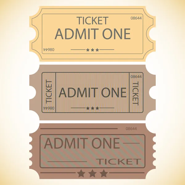 Three tickets. — Stock Vector