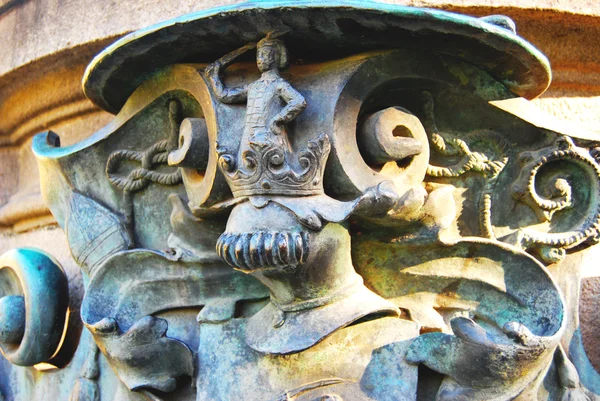 Bronze baroque statue detail — Stock Photo, Image