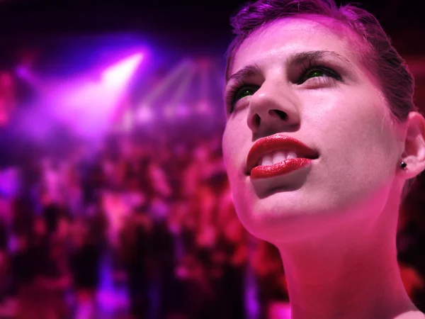 stock image Young woman on concert