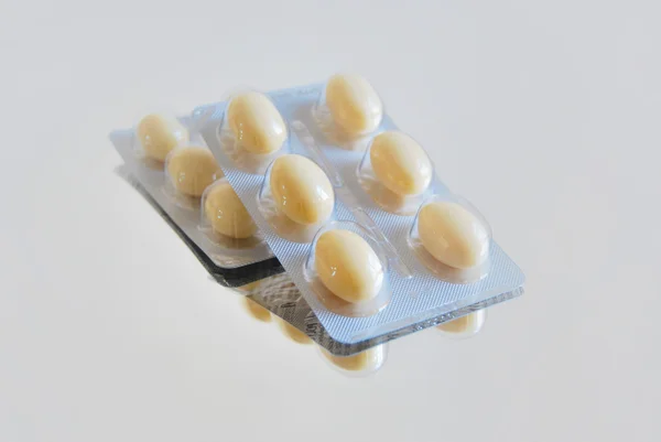 Eggs pills in blister — Stock Photo, Image