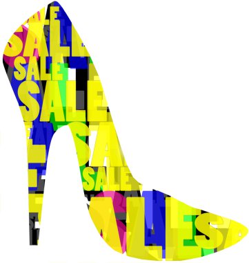 SALE written on high heel shoe design clipart