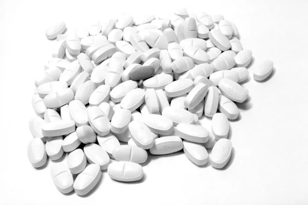 stock image Pills arranged on a white background