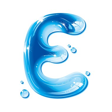 ABC series - Water Liquid Letter - Capital E clipart