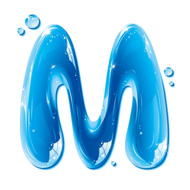 ABC series - Water Liquid Letter - Capital M clipart