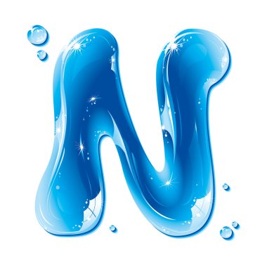 ABC series - Water Liquid Letter - Capital N clipart