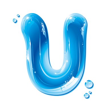 ABC series - Water Liquid Letter - Capital U clipart