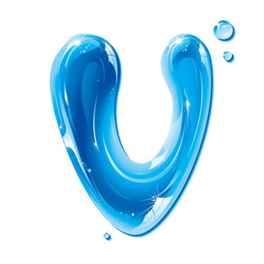 ABC series - Water Liquid Letter - Capital V clipart