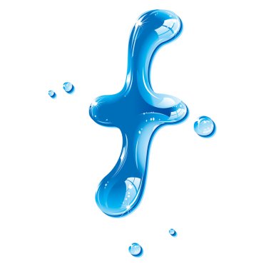 ABC series - Water Liquid Letter - Small Letter f clipart