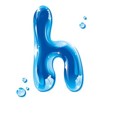 ABC series - Water Liquid Letter - Small Letter h clipart