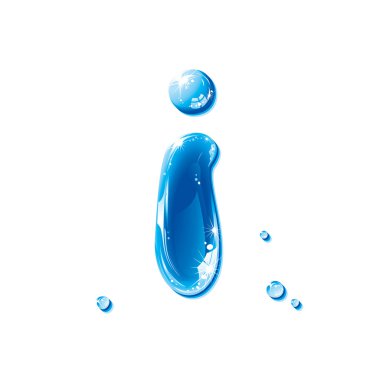 ABC series - Water Liquid Letter - Small Letter i clipart